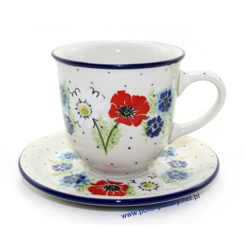 Filiżanka 0,3L + spodek II Gatunek dek. 2510X Polskie Kwiaty